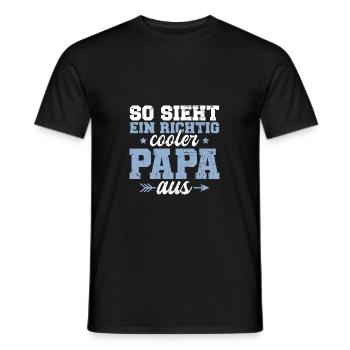 So sieht ein cooler Papa aus Vatertag - Männer T-Shirt - Schwarz - Vorne - AI Model Male 178 light (178cm)