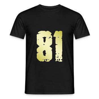 81 Number Vintage - Men's T-Shirt - black - Front - AI Model Male 178 light (178cm)