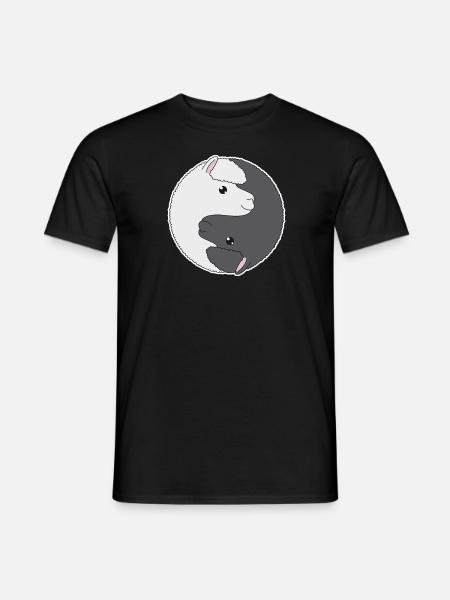 Sweet Lama Yin Yang Yoga Alpaca Gift - Men's T-Shirt - black