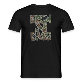 Drum n Bass DNB Camo Rework - Men's T-Shirt - black - Front - AI Model Male 178 light (178cm)