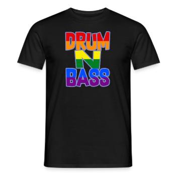 Drum n Bass DNB Rainbow Pride Rework - Männer T-Shirt - Schwarz - Vorne - AI Model Male 178 light (178cm)