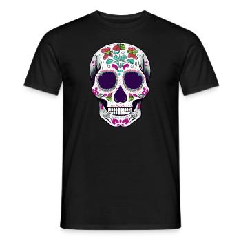 Sugar Skull zum Tag der Toten - Männer T-Shirt - Schwarz - Vorne - AI Model Male 178 light (178cm)