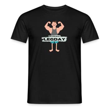 Never Skip Legday - Männer T-Shirt - Schwarz - Vorne - AI Model Male 178 light (178cm)