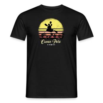 Kanu Polo Ruderer Vintage Retro Sonnenuntergang - Männer T-Shirt - Schwarz - Vorne - AI Model Male 178 light (178cm)
