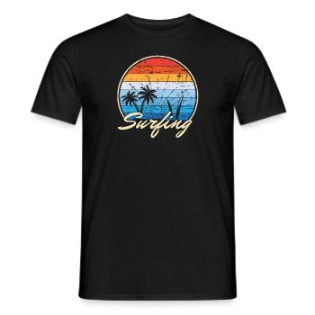 Surf Vacances Plage Mer Planche de surf Cadeau mer - T-shirt homme - noir - Devant - AI Model Male 178 light (178cm)