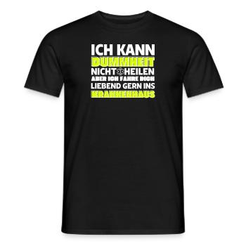 Kann Dummheit Nicht Heilen - Rettungsdienst - Männer T-Shirt - Schwarz - Vorne - AI Model Male 178 light (178cm)
