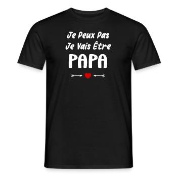 Je peux pas je vais être papa - T-shirt homme - noir - Devant - AI Model Male 178 light (178cm)