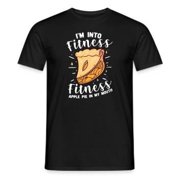 Ich bin in Fitness Fitness Apfelkuchen in meinem M - Männer T-Shirt - Schwarz - Vorne - AI Model Male 178 light (178cm)