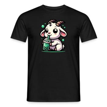 Bubble Tea Chèvre Boba Tea Kawaii Cadeau - T-shirt homme - noir - Devant - AI Model Male 178 light (178cm)