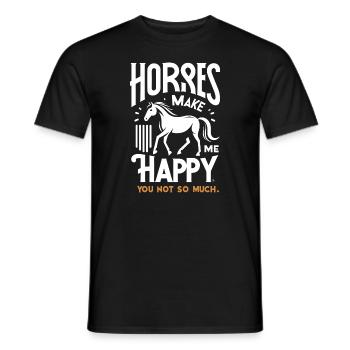 Pferde machen mich glücklich, dich nicht so sehr - Männer T-Shirt - Schwarz - Vorne - AI Model Male 178 light (178cm)