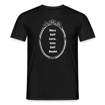 More Self Love, Less Self Doubt – Selbstliebe - Men's T-Shirt - black - Front - AI Model Male 178 light (178cm)