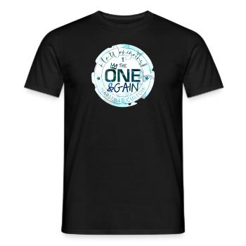 LOGO ONE&GAIN BLEU PAPILLON - T-shirt homme - noir - Devant - AI Model Male 178 light (178cm)
