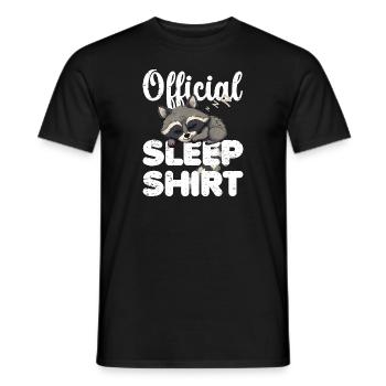 Raccoon Official Sleep Shirt Lazy Relax - Men's T-Shirt - black - Front - AI Model Male 178 light (178cm)