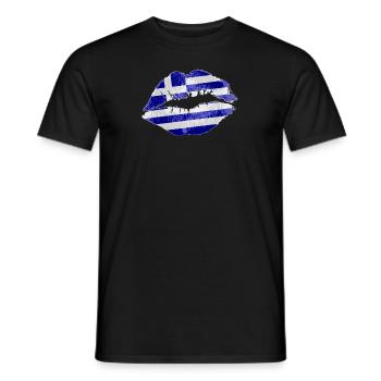 Kiss (Greece / Hellas) - Men's T-Shirt - black - Front - AI Model Male 178 light (178cm)