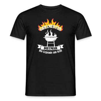 Grillmeister Dietmar lustiger Spruch Vorname - Männer T-Shirt - Schwarz - Vorne - AI Model Male 178 light (178cm)