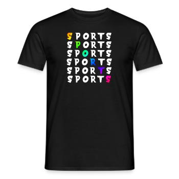 | sportive | de remise en forme | sportive coloré - T-shirt homme - noir - Devant - AI Model Male 178 light (178cm)