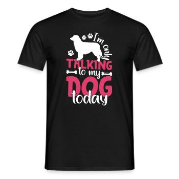 Australian Shepherd I only talk to the dog - Men's T-Shirt - black - Front - AI Model Male 178 light (178cm)