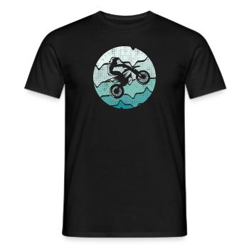Motocross Dirt Bike Motorrad Vintage Moto-Cross - Männer T-Shirt - Schwarz - Vorne - AI Model Male 178 light (178cm)