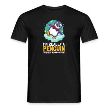 Pingouins Je suis vraiment un pingouin Mignon Pingouin - T-shirt homme - noir - Devant - AI Model Male 178 light (178cm)