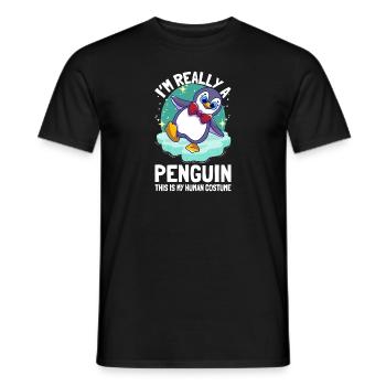 Pingouins Je suis vraiment un pingouin Mignon Pingouin - T-shirt homme - noir - Devant - AI Model Male 178 light (178cm)