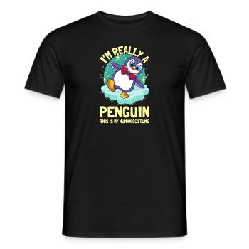 Pingouins Je suis vraiment un pingouin Mignon Pingouin - T-shirt homme - noir - Devant - AI Model Male 178 light (178cm)