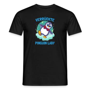Penguins Crazy Penguin Lady Cute Penguin - Men's T-Shirt - black - Front - AI Model Male 178 light (178cm)