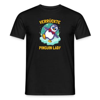 Penguins Crazy Penguin Lady Cute Penguin - Men's T-Shirt - black - Front - AI Model Male 178 light (178cm)