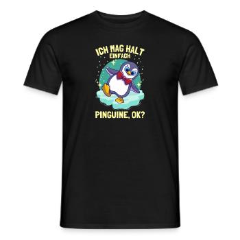 I just like penguins cute penguin - Men's T-Shirt - black - Front - AI Model Male 178 light (178cm)