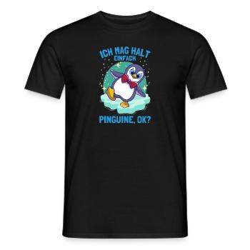 I just like penguins cute penguin - Men's T-Shirt - black - Front - AI Model Male 178 light (178cm)