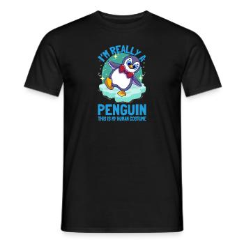 Pingouins Je suis vraiment un pingouin Mignon Pingouin - T-shirt homme - noir - Devant - AI Model Male 178 light (178cm)