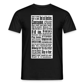 Obey a lot I Spruch Gesellschaftskritisch Denker - Männer T-Shirt - Schwarz - Vorne - AI Model Male 178 light (178cm)