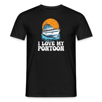 I Love My Pontoon Motorboat Owner Pontoon King - Männer T-Shirt - Schwarz - Vorne - AI Model Male 178 light (178cm)