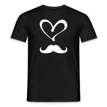 Love Moustache Gentleman Hipster - Men's T-Shirt - black - Front - AI Model Male 178 light (178cm)