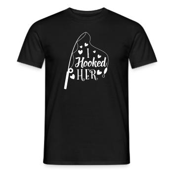 Couple de pêcheurs, j'ai accroché son cadeau marié de pêcheur - T-shirt homme - noir - Devant - AI Model Male 178 light (178cm)
