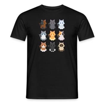 9 small kittens - Men's T-Shirt - black - Front - AI Model Male 178 light (178cm)