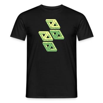 Penrose Triangle Tribar Impossible figure - Men's T-Shirt - black - Front - AI Model Male 178 light (178cm)