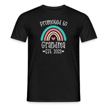 Promu à Grand-mère est 2023 Cadeau pour la nouvelle grand-mère - T-shirt homme - noir - Devant - AI Model Male 178 light (178cm)