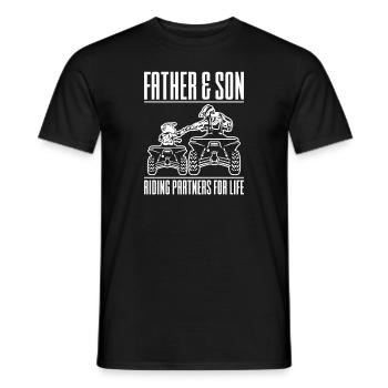 Père Fils Partenaires d’équitation pour la vie Père Papa - T-shirt homme - noir - Devant - AI Model Male 178 light (178cm)