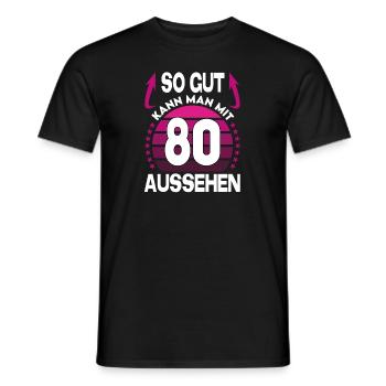 Geburtstag 80 Jahre So gut aussehen Retro Vintage - Männer T-Shirt - Schwarz - Vorne - AI Model Male 178 light (178cm)
