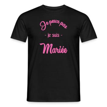 ICH KANN NICHT, ICH BIN VERHEIRATET - Männer T-Shirt - Schwarz - Vorne - AI Model Male 178 light (178cm)