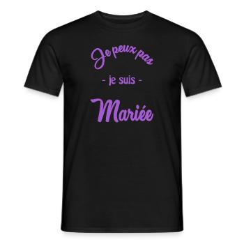 HOCHZEIT. PAAR. ICH HABE GERADE GEHEIRATET. Junggesellinnenabschied - Männer T-Shirt - Schwarz - Vorne - AI Model Male 178 light (178cm)