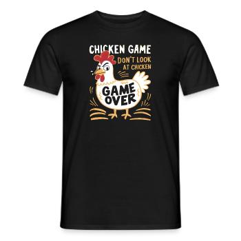 Chicken Game Schau dir das Huhn nicht komisch an - Männer T-Shirt - Schwarz - Vorne - AI Model Male 178 light (178cm)
