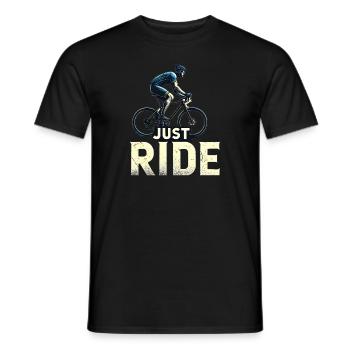 Just Ride 🚴 ♂️ - Men's T-Shirt - black - Front - AI Model Male 178 light (178cm)