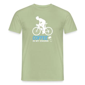 Bicycle racing bike and coffee - Men's T-Shirt - sage - Front - AI Model Male 178 light (178cm)
