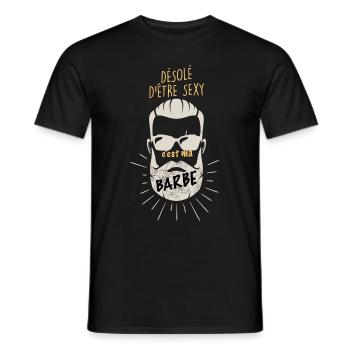 Tshirt barbu Sexy Idée Cadeau Papa - T-shirt homme - noir - Devant - AI Model Male 178 light (178cm)