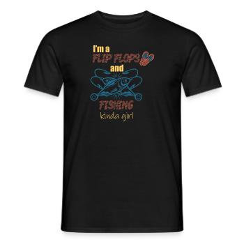 Ich bin ein Flip Flop und Fischer Mädchen - Männer T-Shirt - Schwarz - Vorne - AI Model Male 178 light (178cm)