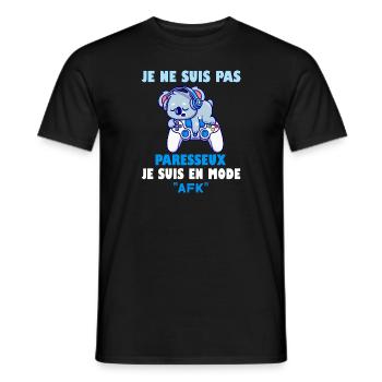 je ne suis pas paresseux je suis en mode afk - T-shirt homme - noir - Devant - AI Model Male 178 light (178cm)