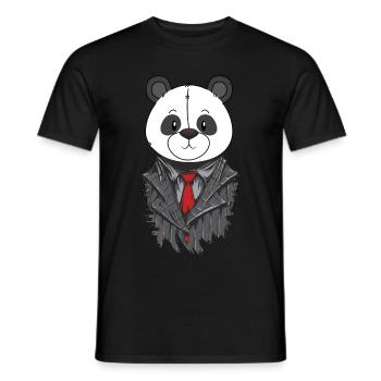 PANDA GANGSTER - Men's T-Shirt - black - Front - AI Model Male 178 light (178cm)