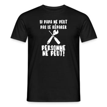 Papa bricoleur - T-shirt homme - noir - Devant - AI Model Male 178 light (178cm)