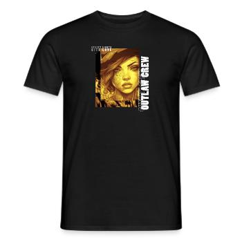 Outlaw Crew - Anime Style - Men's T-Shirt - black - Front - AI Model Male 178 light (178cm)